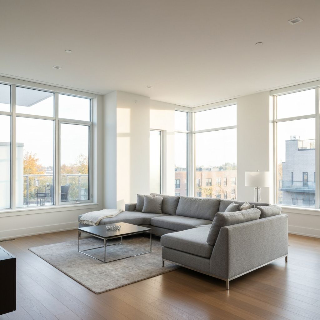 Beautiful interior with custom blinds